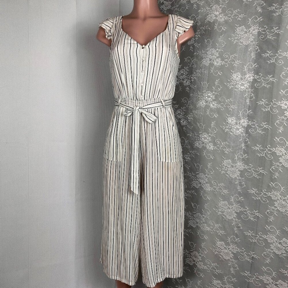 Derek Heart Striped Romper Jumpsuit Capri size M